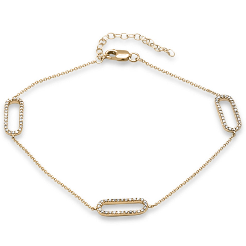''SPECIAL! .42ct G SI 14K Yellow Gold Diamond Paperclip Style Chain BRACELET''