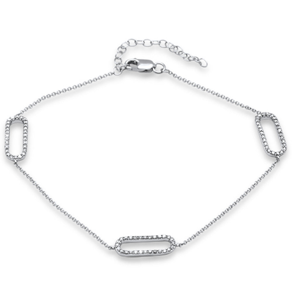 ''SPECIAL! .42ct G SI 14K White Gold DIAMOND Paperclip Style Chain Bracelet''