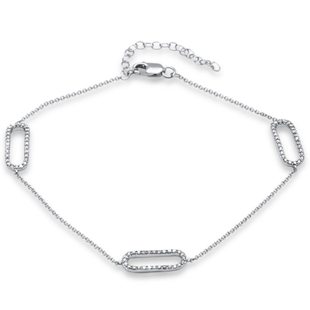 ''SPECIAL! .42ct G SI 14K White Gold Diamond Paperclip Style Chain BRACELET''