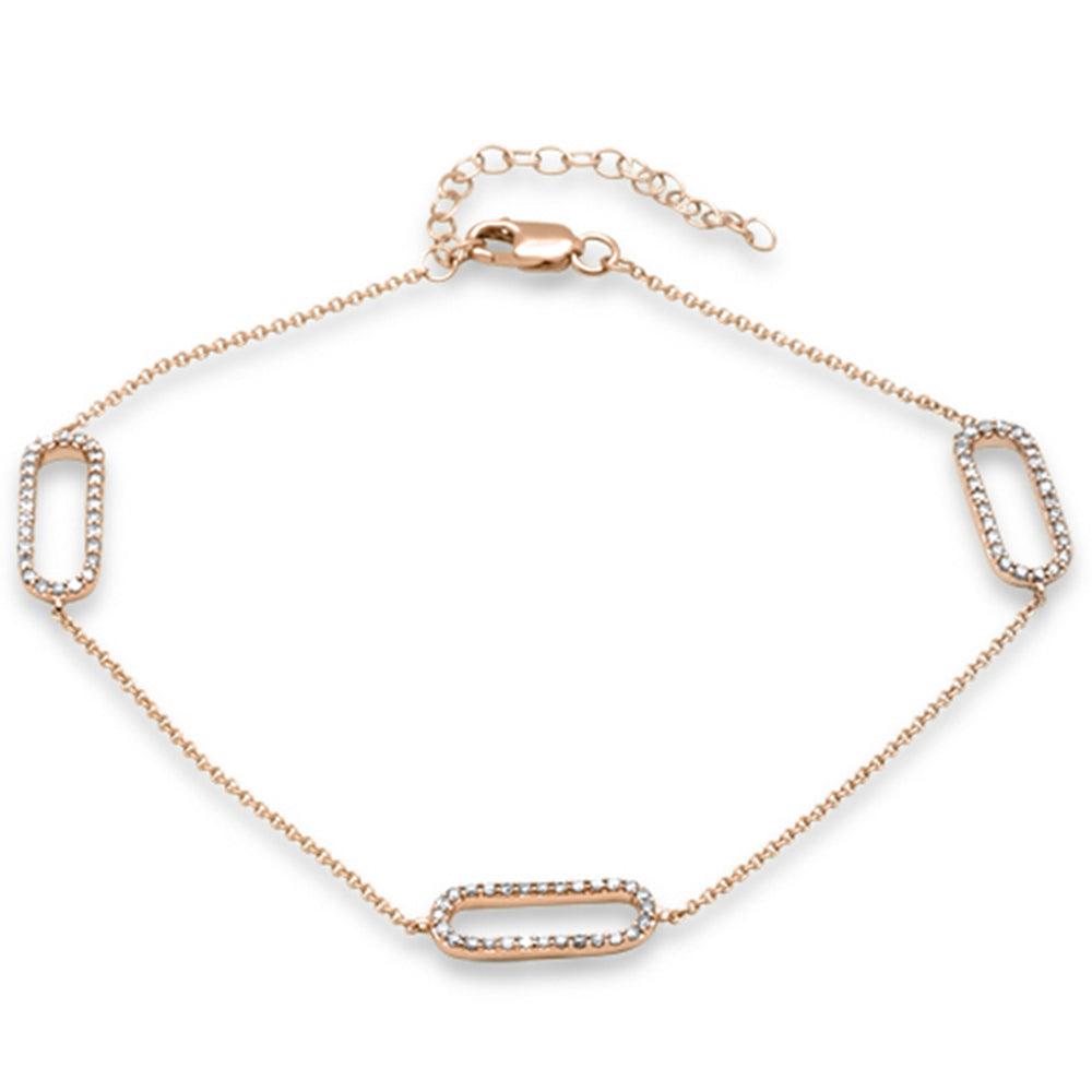 ''SPECIAL! .41ct G SI 14K Rose Gold DIAMOND Paperclip Style Chain Bracelet''