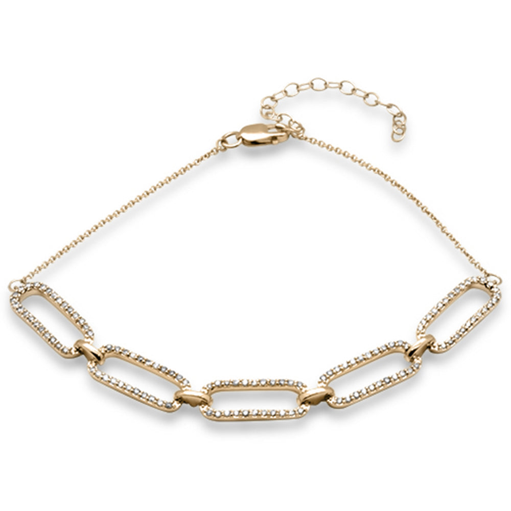 ''SPECIAL! .54ct G SI 14K Yellow Gold Diamond Paperclip Style Chain BRACELET''