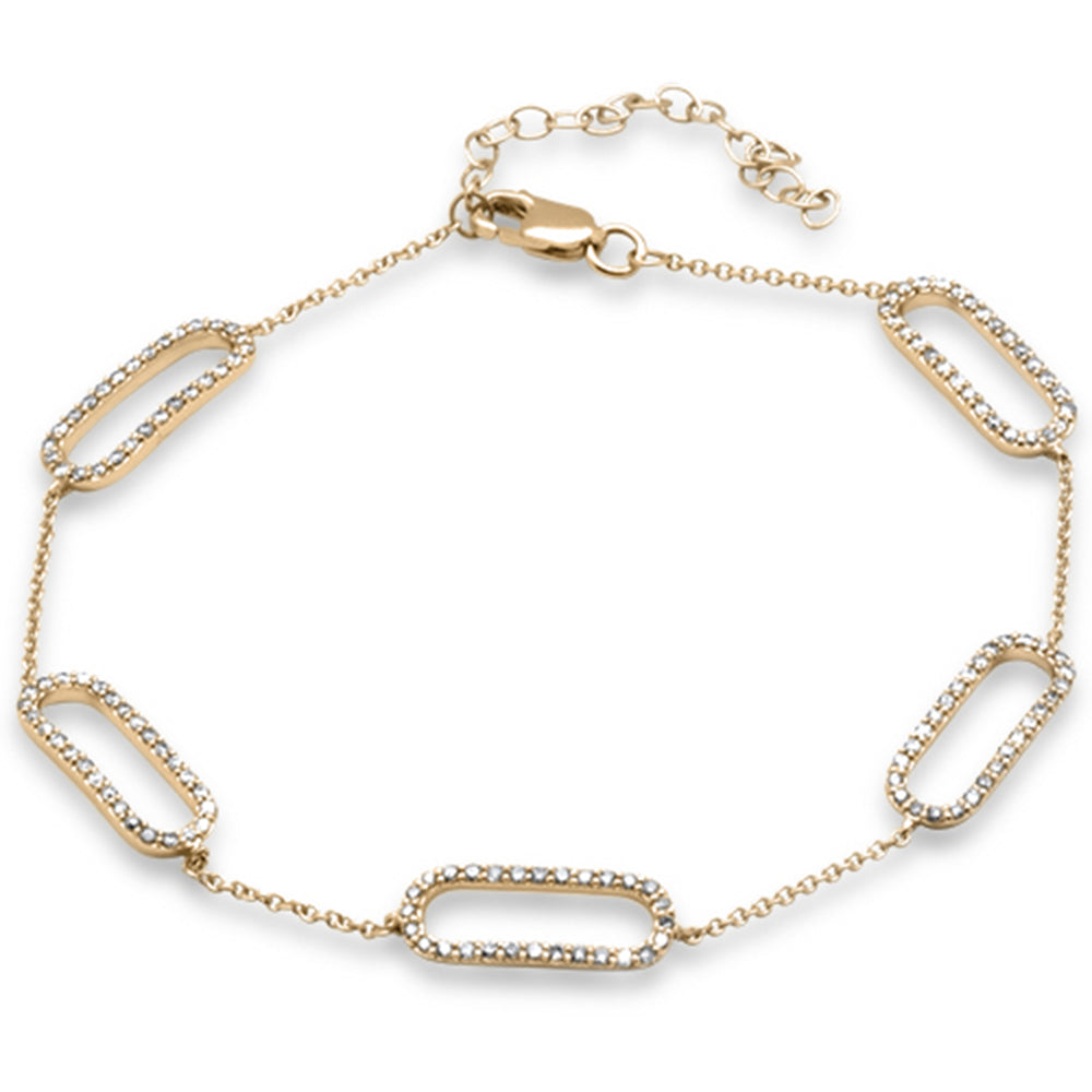 ''SPECIAL! .68ct G SI 14K Yellow Gold Diamond Paperclip Style Chain BRACELET''