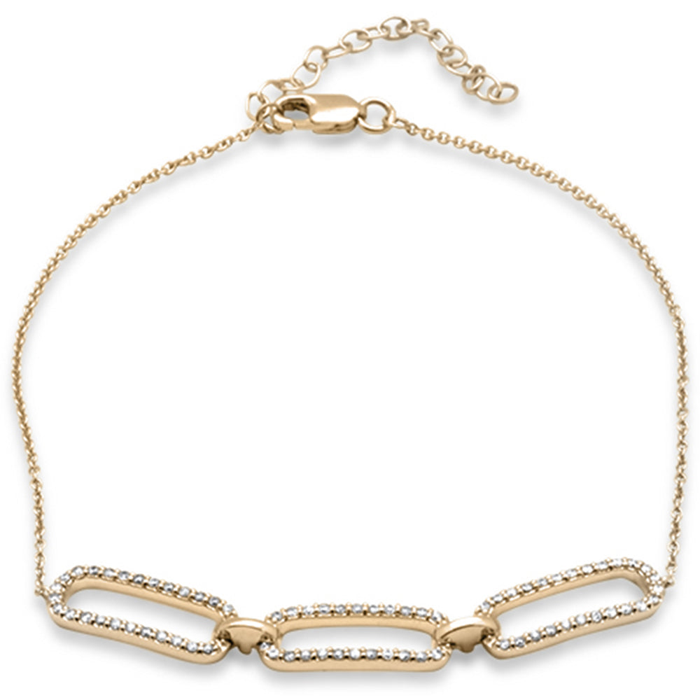 ''SPECIAL! .33ct G SI 14K Yellow Gold Diamond Paperclip Style Chain BRACELET''