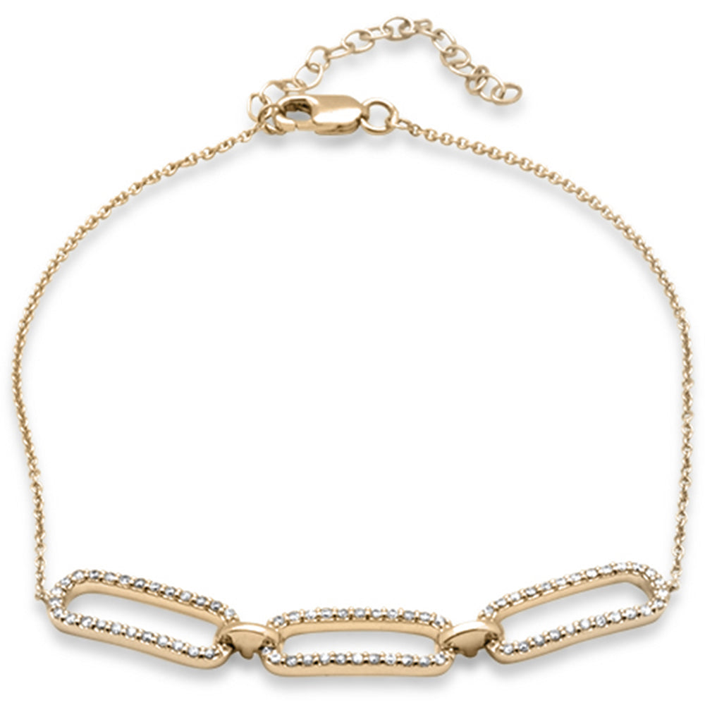 ''SPECIAL! .33ct G SI 14K Yellow Gold DIAMOND Paperclip Style Chain Bracelet''