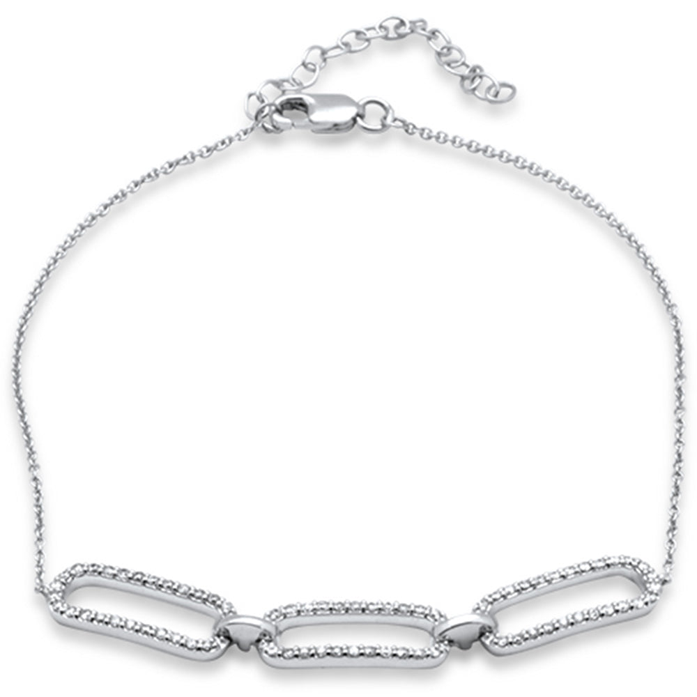 ''SPECIAL! .36ct G SI 14K White Gold DIAMOND Paperclip Style Chain Bracelet''