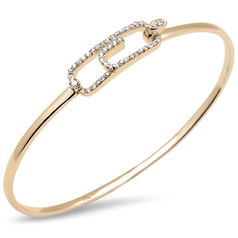 ''SPECIAL! .34ct G SI 14K Yellow Gold Diamond Hook BANGLE Bracelet''