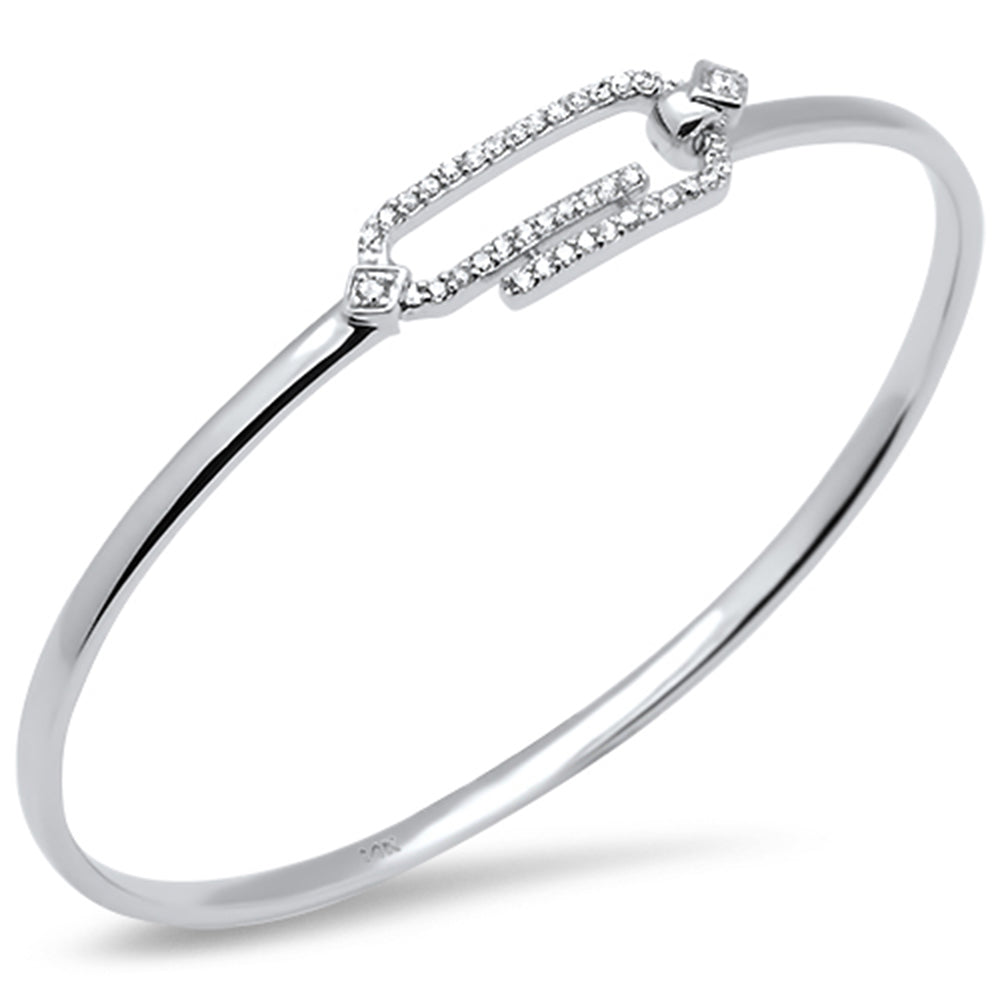 ''SPECIAL! .35ct G SI 14K White Gold DIAMOND Hook Bangle Bracelet''