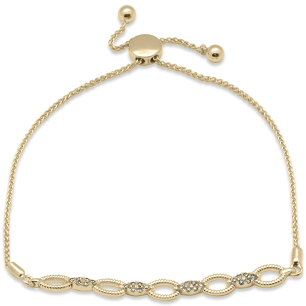 ''SPECIAL! .25ct G SI 14K Yellow GOLD Diamond Marquee Shaped Adjustable Link Bracelet''