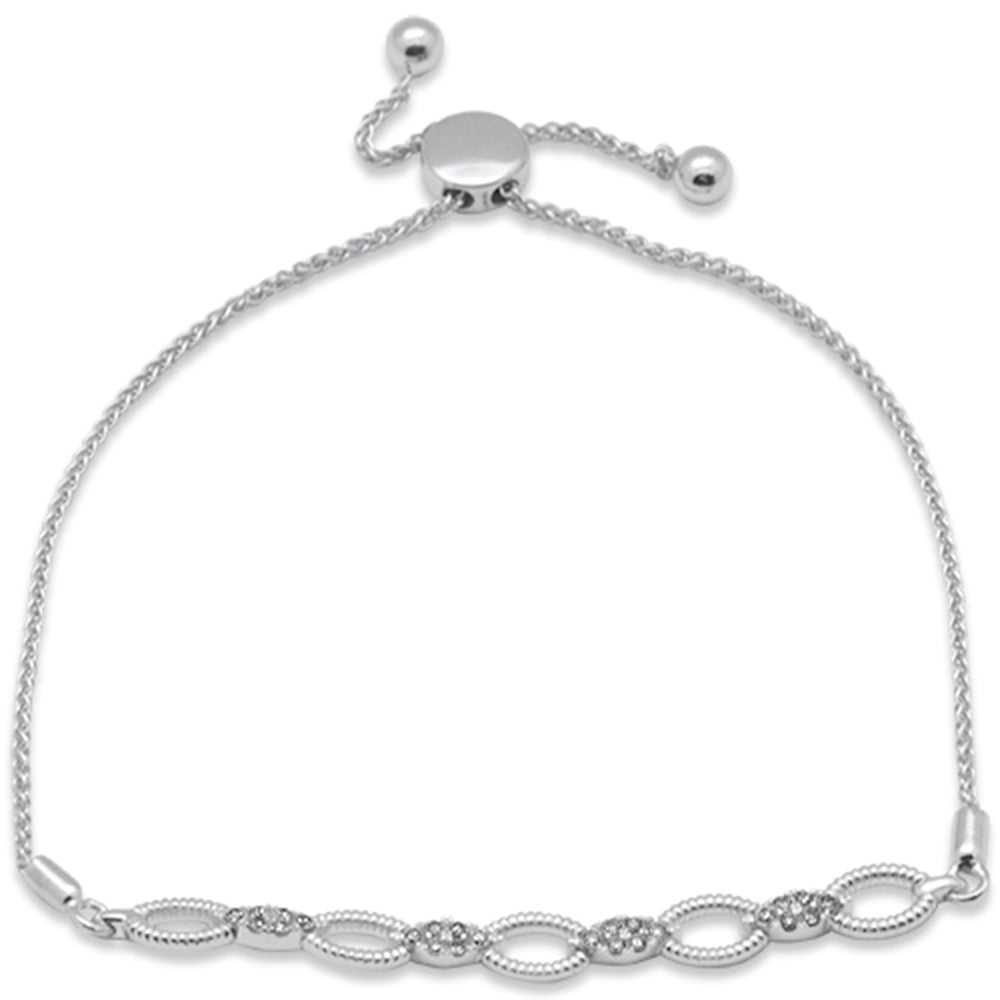 ''SPECIAL! .24ct G SI 14K White Gold Diamond Marquee Shaped Adjustable Link BRACELET''