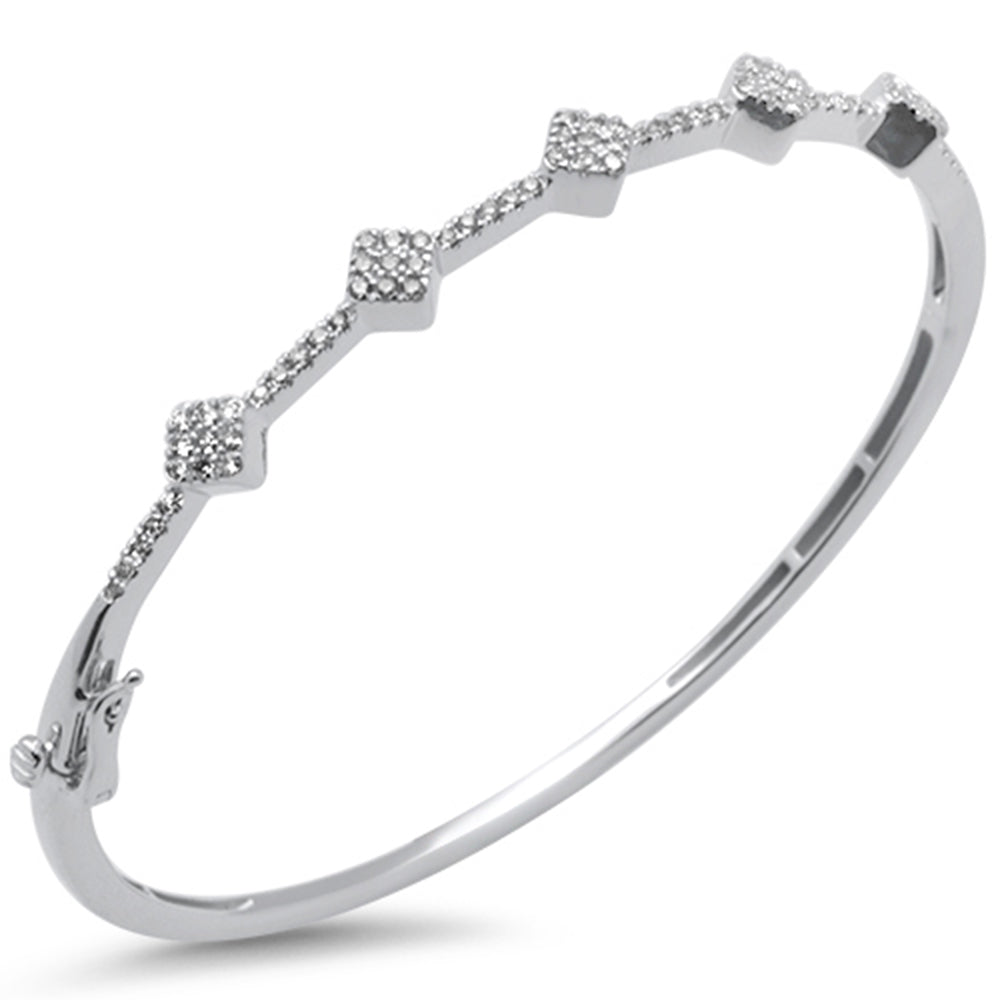 ''SPECIAL! .60ct G SI 14K White GOLD Diamond Bangle Bracelet 59mm''