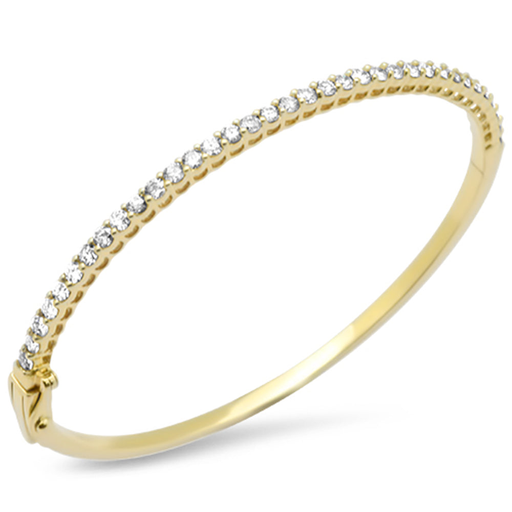 ''SPECIAL! 2.01ct G SI 14K Yellow Gold Diamond BANGLE Bracelet 7.25'''' Wrist Size''