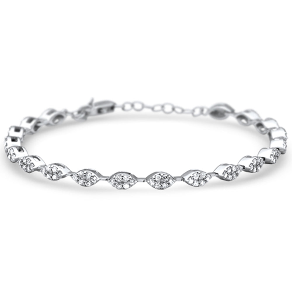 ''SPECIAL!  .81ct G SI 14K White Gold DIAMOND Marquise Shape  Bracelet 5+2'''' Ext''