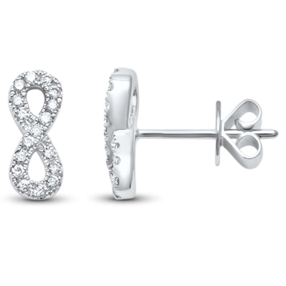 .18ct G SI 14kt White Gold Diamond Infinity Stud EARRINGS