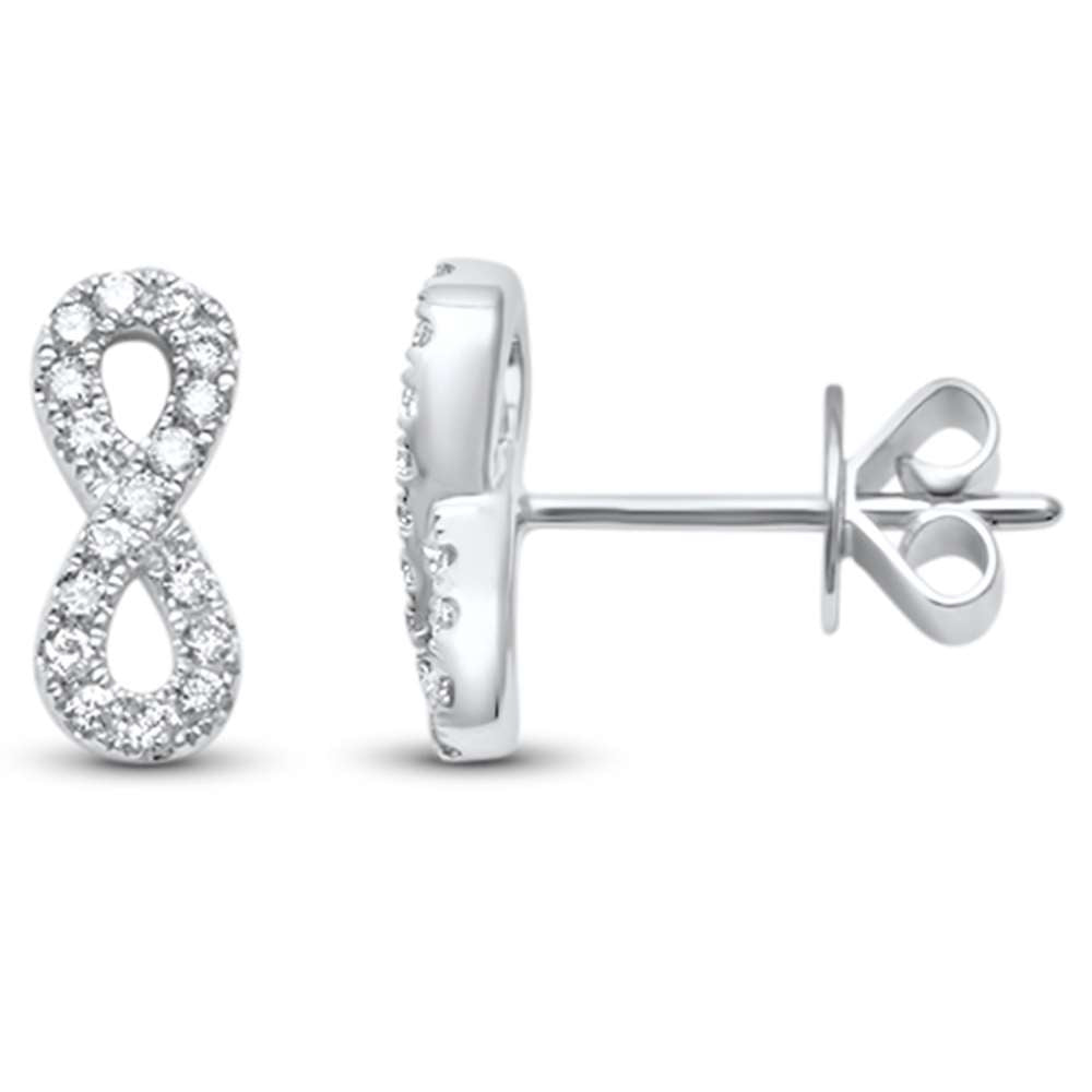 .18ct G SI 14kt White Gold DIAMOND Infinity Stud Earrings