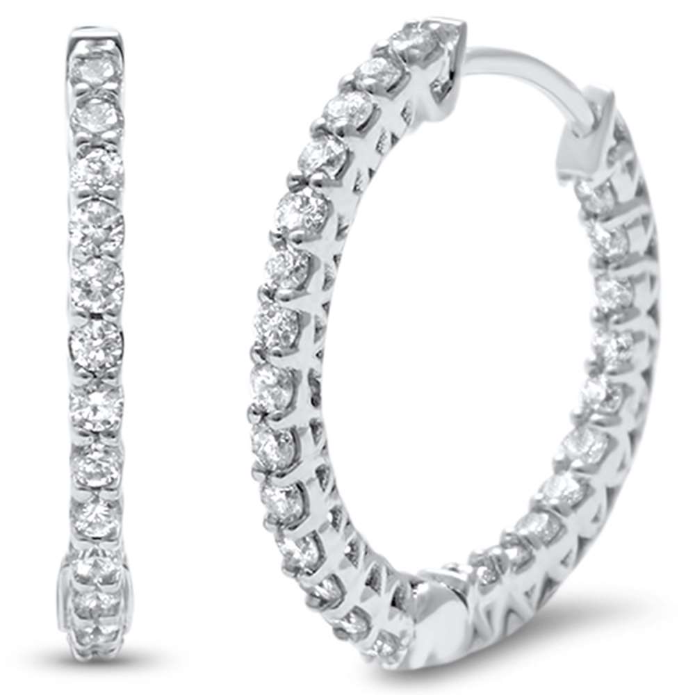 ''SPECIAL!.54ct G SI 14kt White GOLD Diamond Eternity Hoop Earrings''