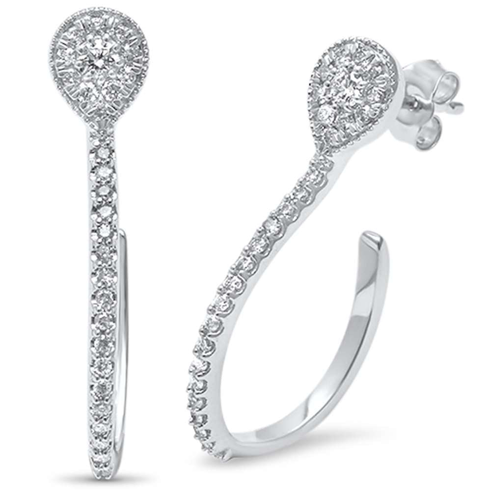 ''SPECIAL!.54ct G SI 14kt White GOLD Diamond Hoop Style Unique Earrings''