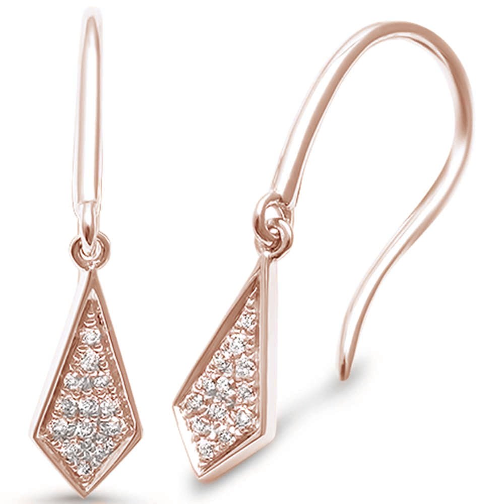 .07ct G SI 14kt Rose Gold Modern DIAMOND Drop Dangle Earrings