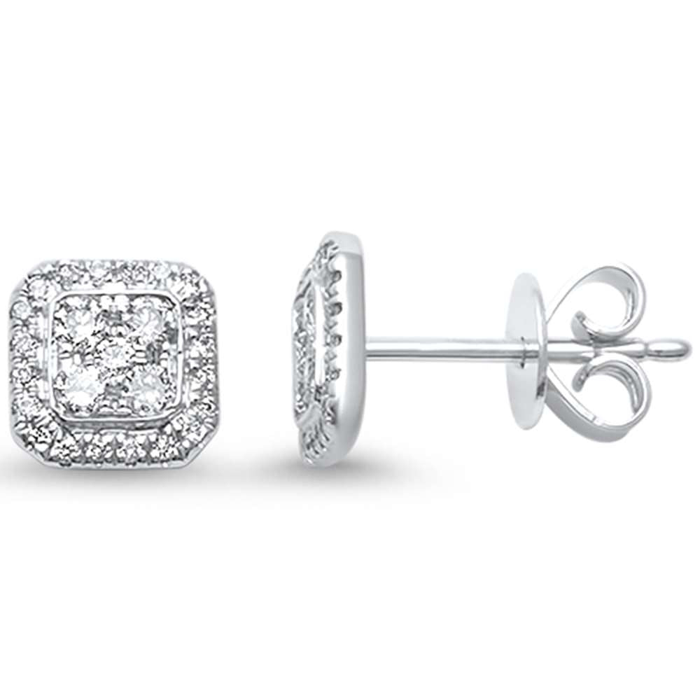 ''SPECIAL! .32ct G SI 14kt White Gold Square Princess Diamond Stud EARRINGS''