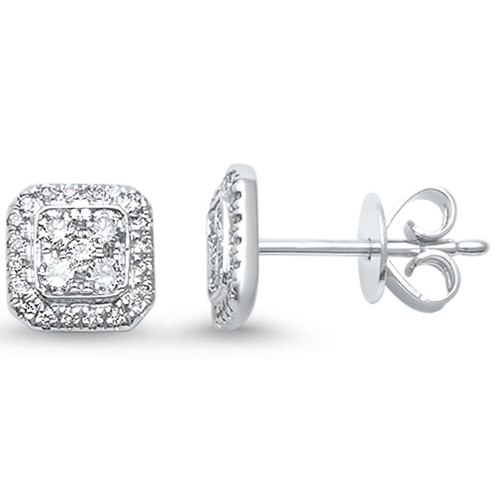 ''SPECIAL! .32ct G SI 14kt White GOLD Square Princess Diamond Stud Earrings''