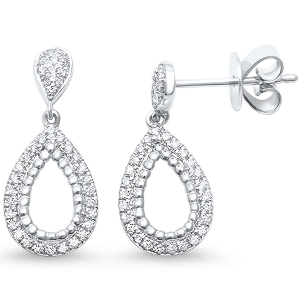 ''SPECIAL! .22ct G SI 14kt White Gold Pear Drop Dangle Diamond  EARRINGS''