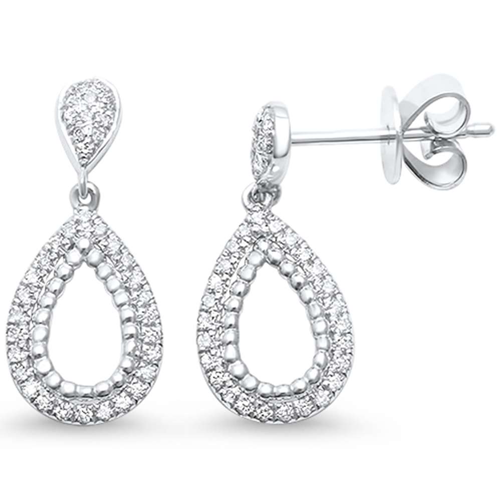 ''SPECIAL! .22ct G SI 14kt White Gold Pear Drop Dangle DIAMOND  Earrings''