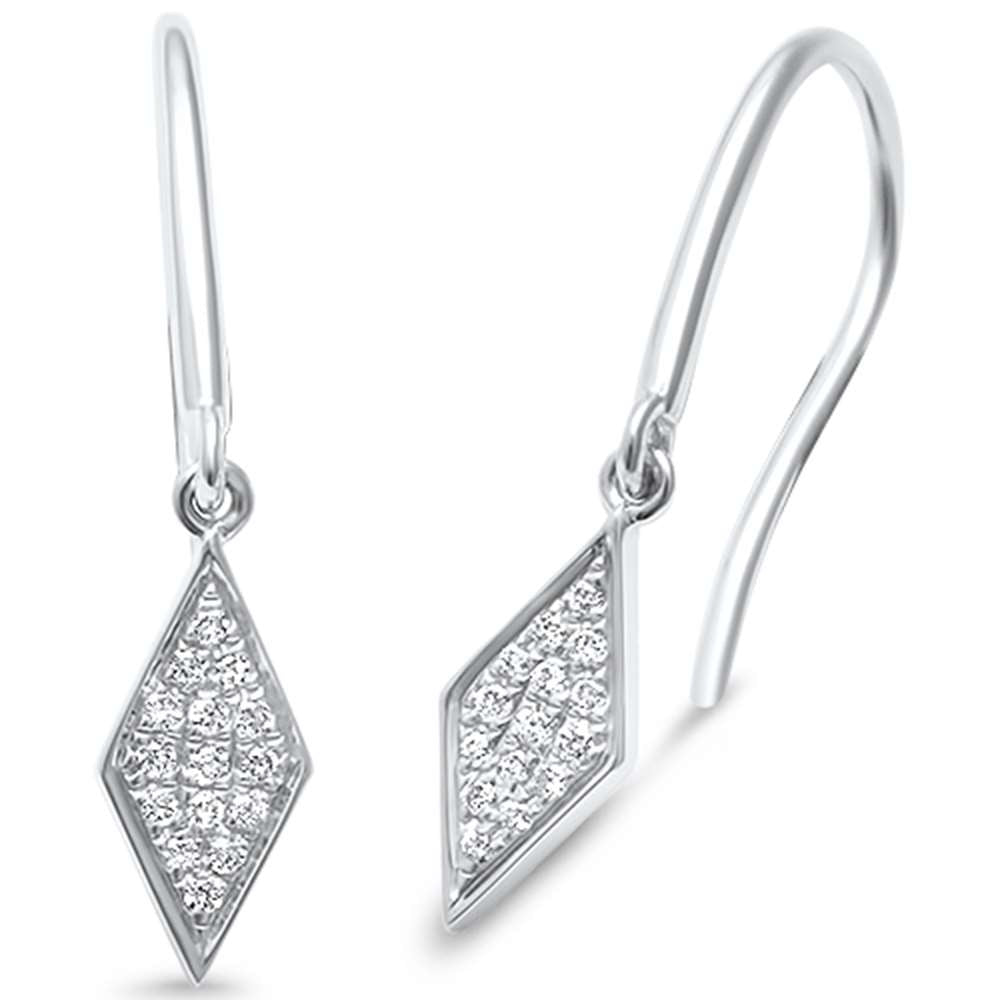 .09ct G SI 14kt White Gold Modern Drop Diamond STUD EARRINGS