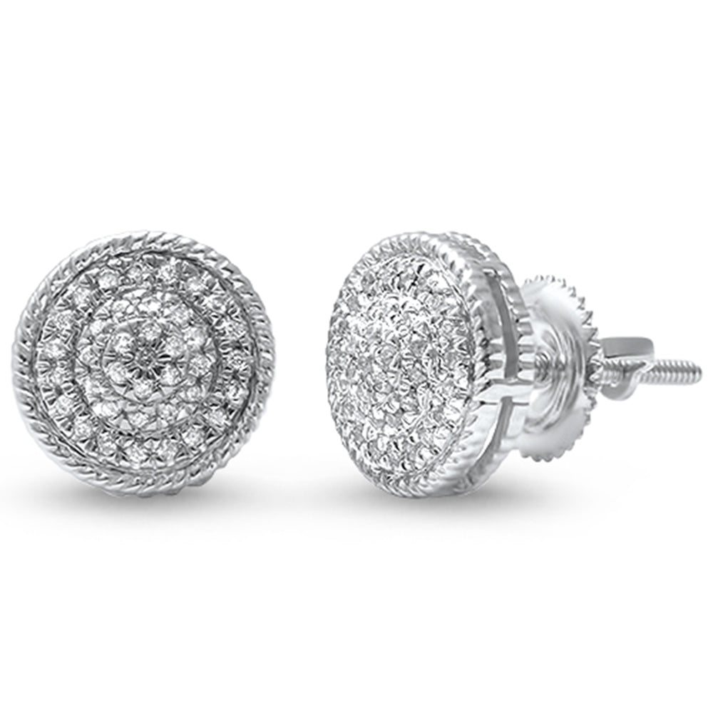 .20ct 14kt White Gold Round Diamond Cluster STUD EARRINGS