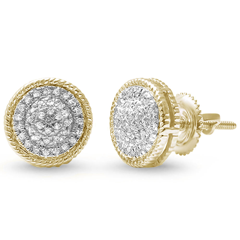 .18ct 14kt Yellow Gold Round DIAMOND Cluster Stud Earrings