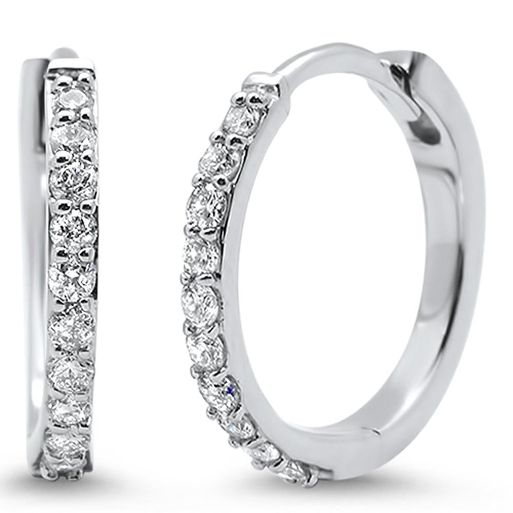 ''SPECIAL! .30ct 14k White Gold Diamond Hoop Huggie EARRINGS''