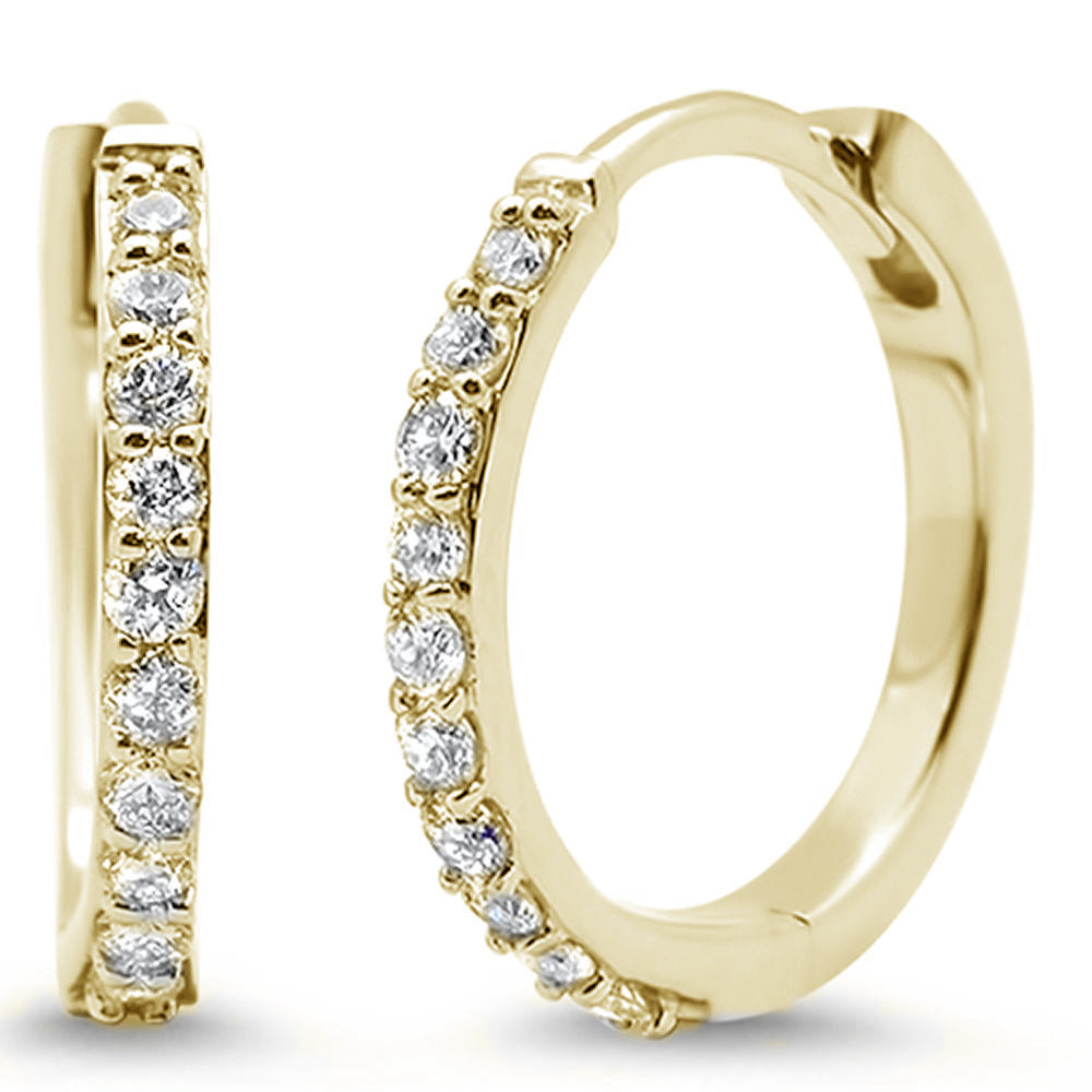 ''SPECIAL! .30cts 14k Yellow GOLD Diamond Hoop Huggie Earrings''