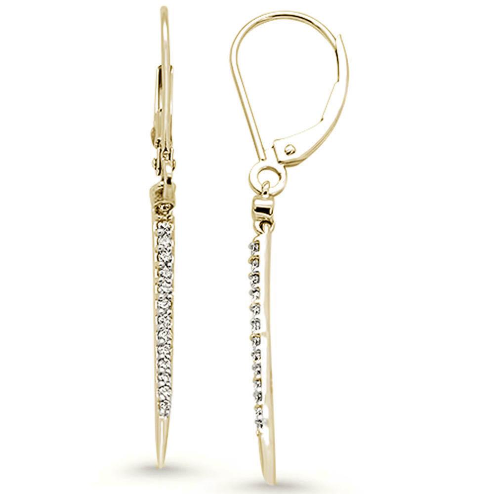 .17ct 14k Yellow Gold DIAMOND Drop Dangle Modern Earrings