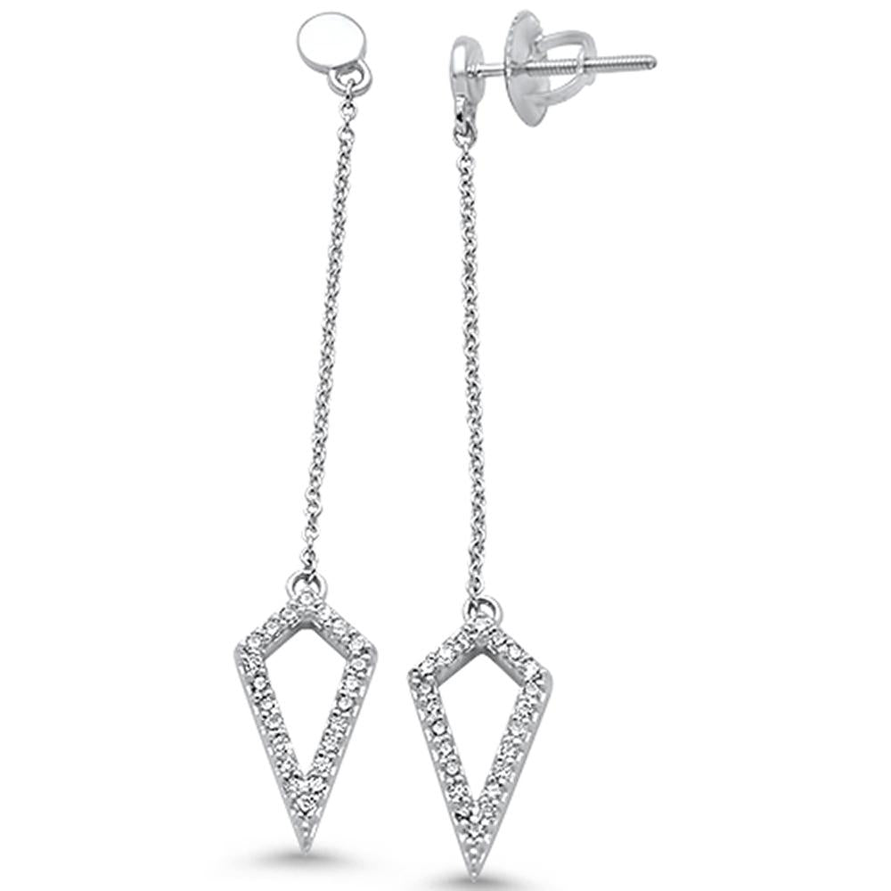 DIAMOND CLOSEOUT! .25ct 14k White Gold DIAMOND Modern Drop Dangle Earrings