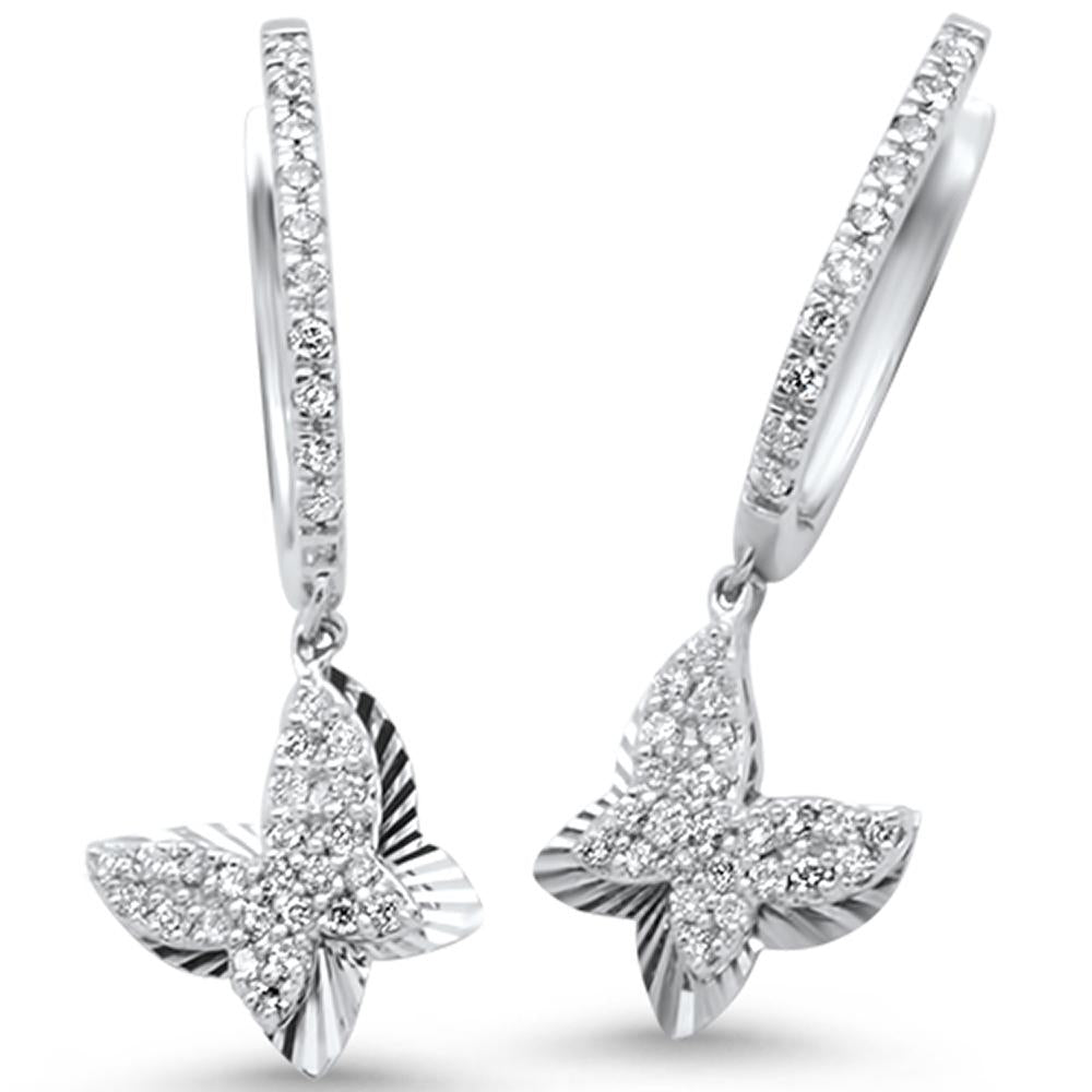 ''SPECIAL! .35ct 14k White Gold DIAMOND Butterfly Earrings''