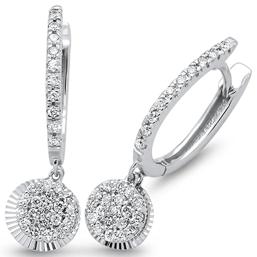 .35ct 14k White Gold Diamond Drop DANGLE Earrings