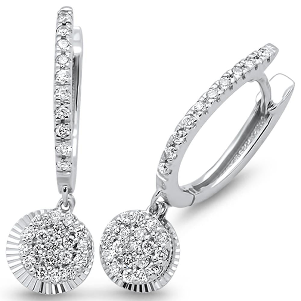 .35ct 14k White GOLD Diamond Drop dangle Earrings