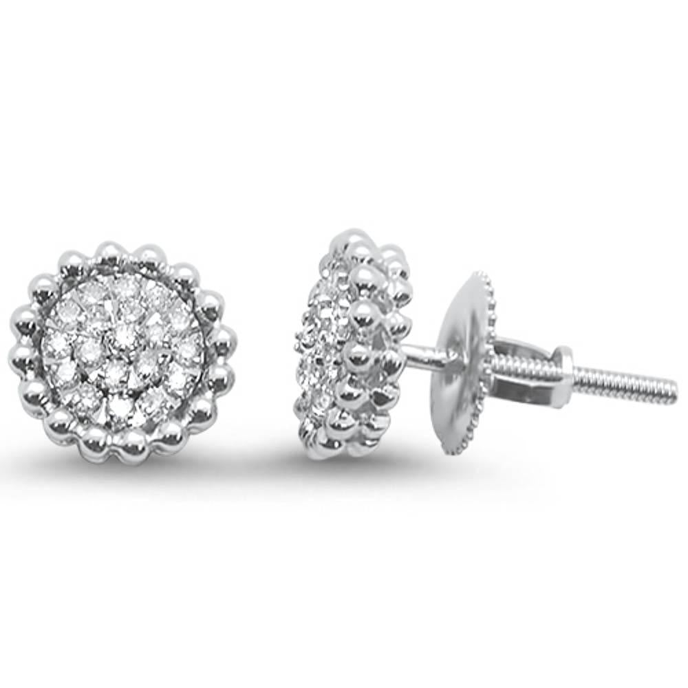 .17ct 14k White Gold Diamond Antique Style STUD EARRINGS