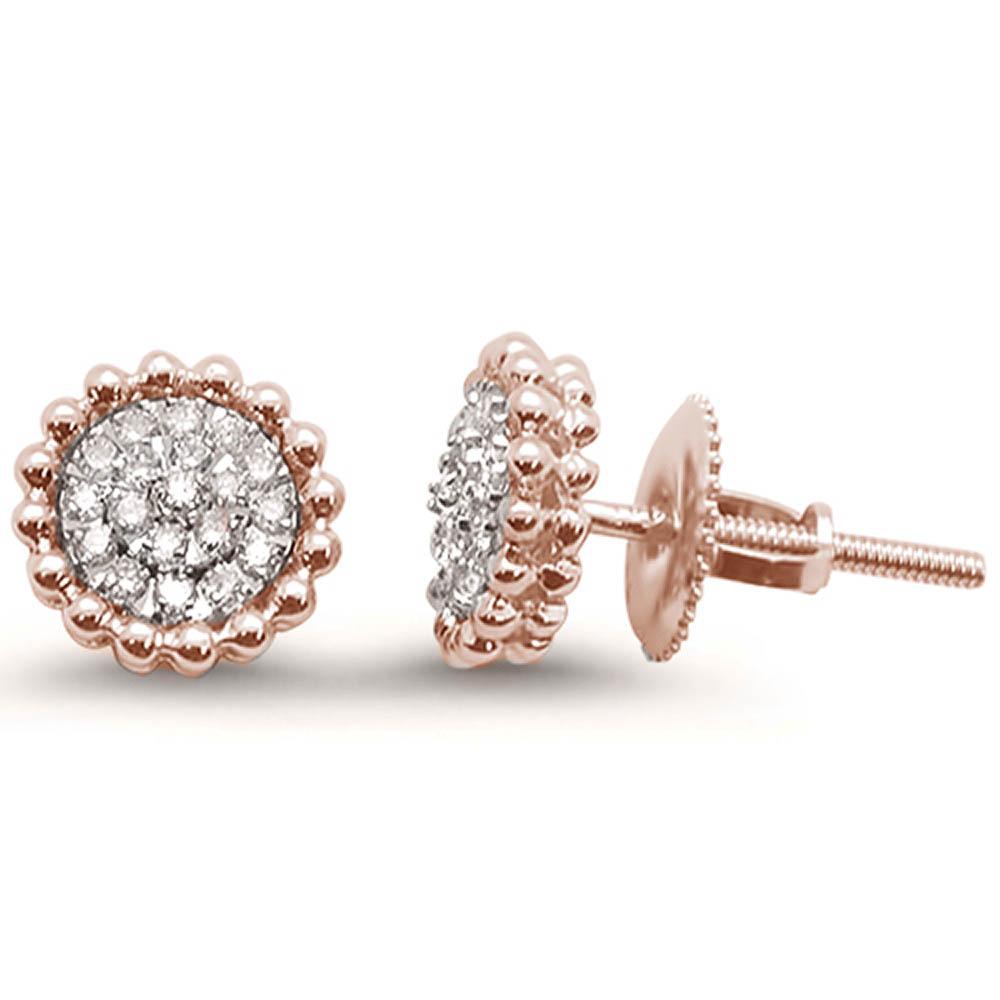 .17ct 14k Rose Gold Diamond Antique Style Stud EARRINGS