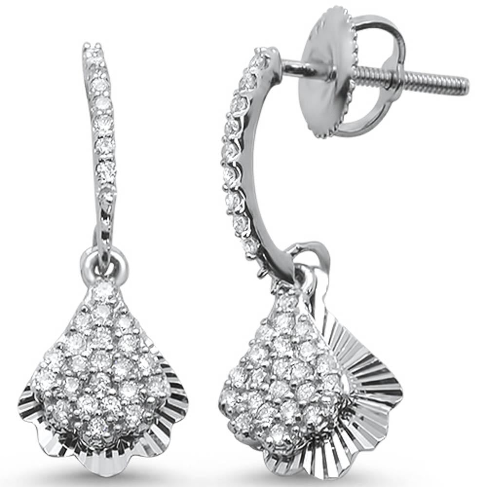 .27ct 14k White Gold Drop DANGLE Diamond Earrings