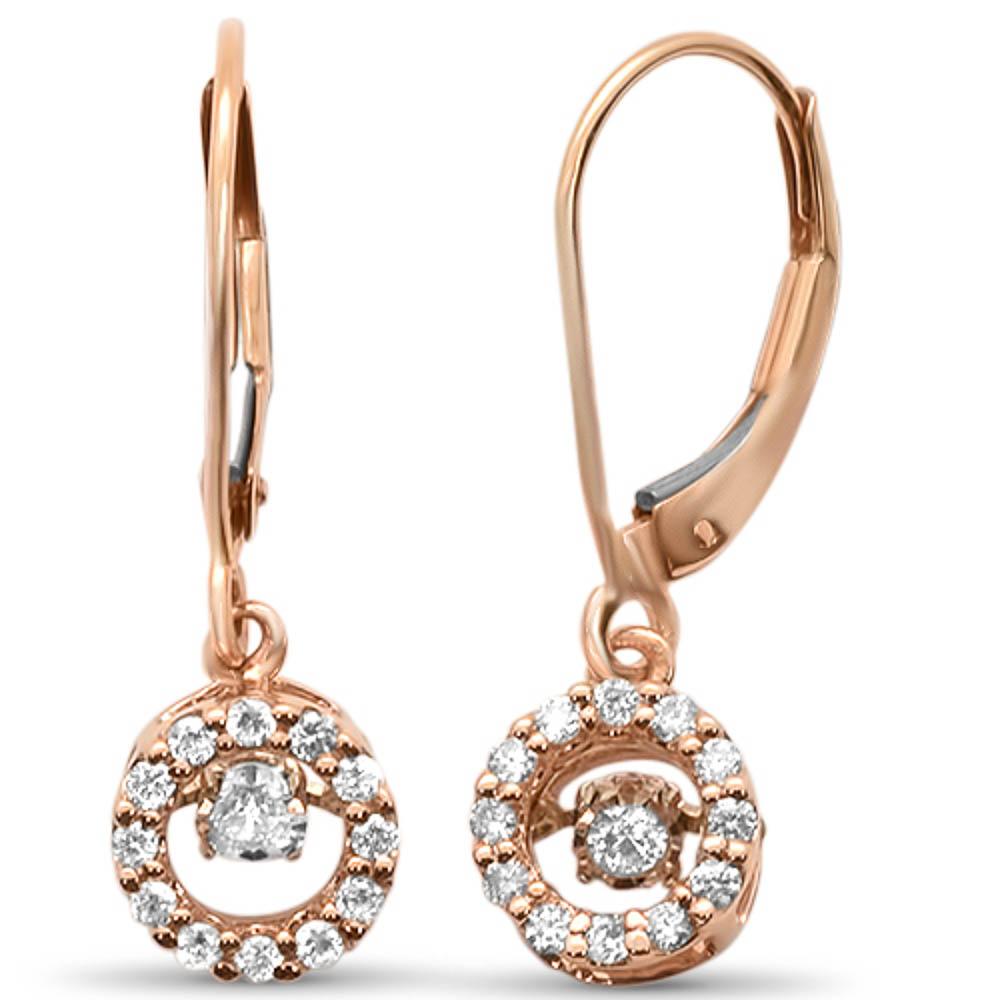 DIAMOND CLOSEOUT!  .24ct G SI 14k Rose Gold Dancing DIAMOND Drop Dangle Earrings