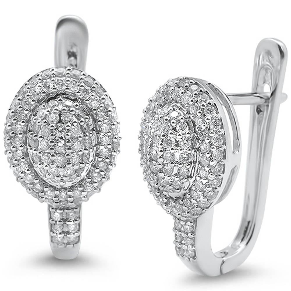 ''SPECIAL! .95ct 14k White GOLD Oval Diamond Lever Back Earrings''