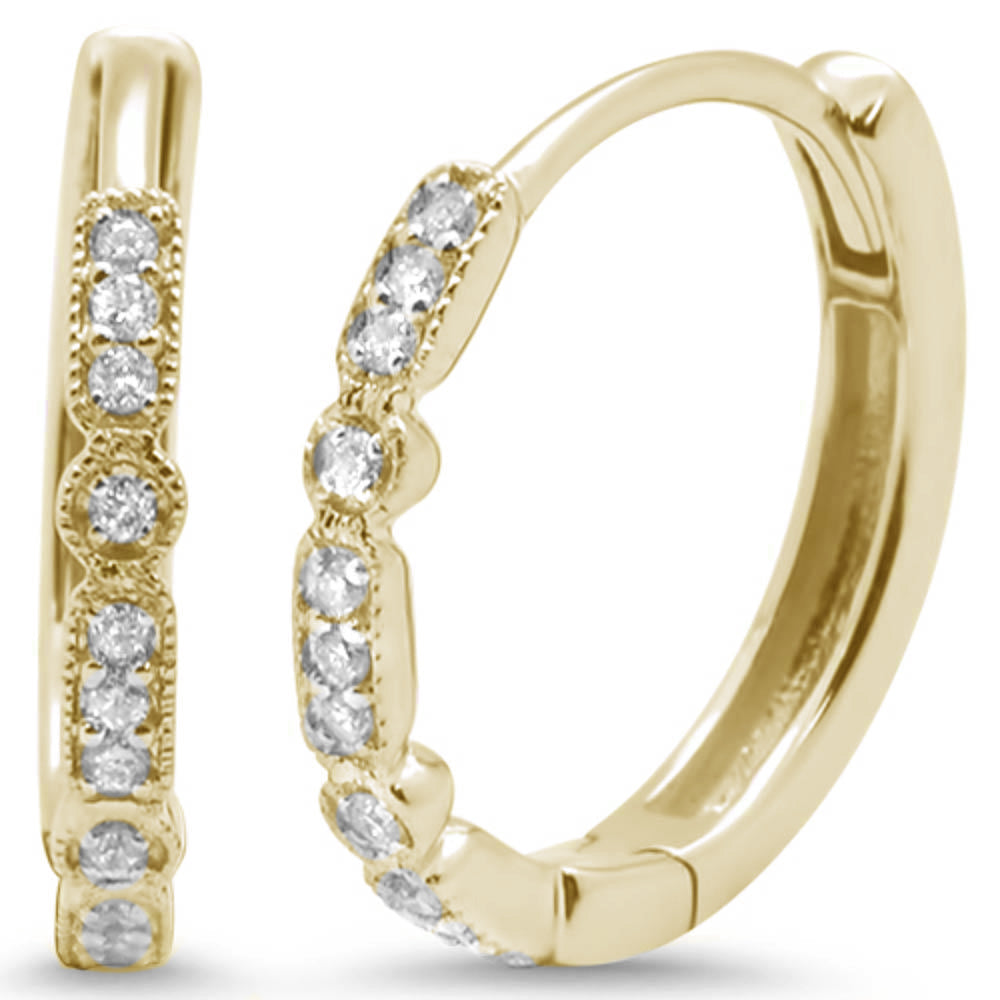 .12ct G SI 14K Yellow Gold Diamond HOOP EARRINGS