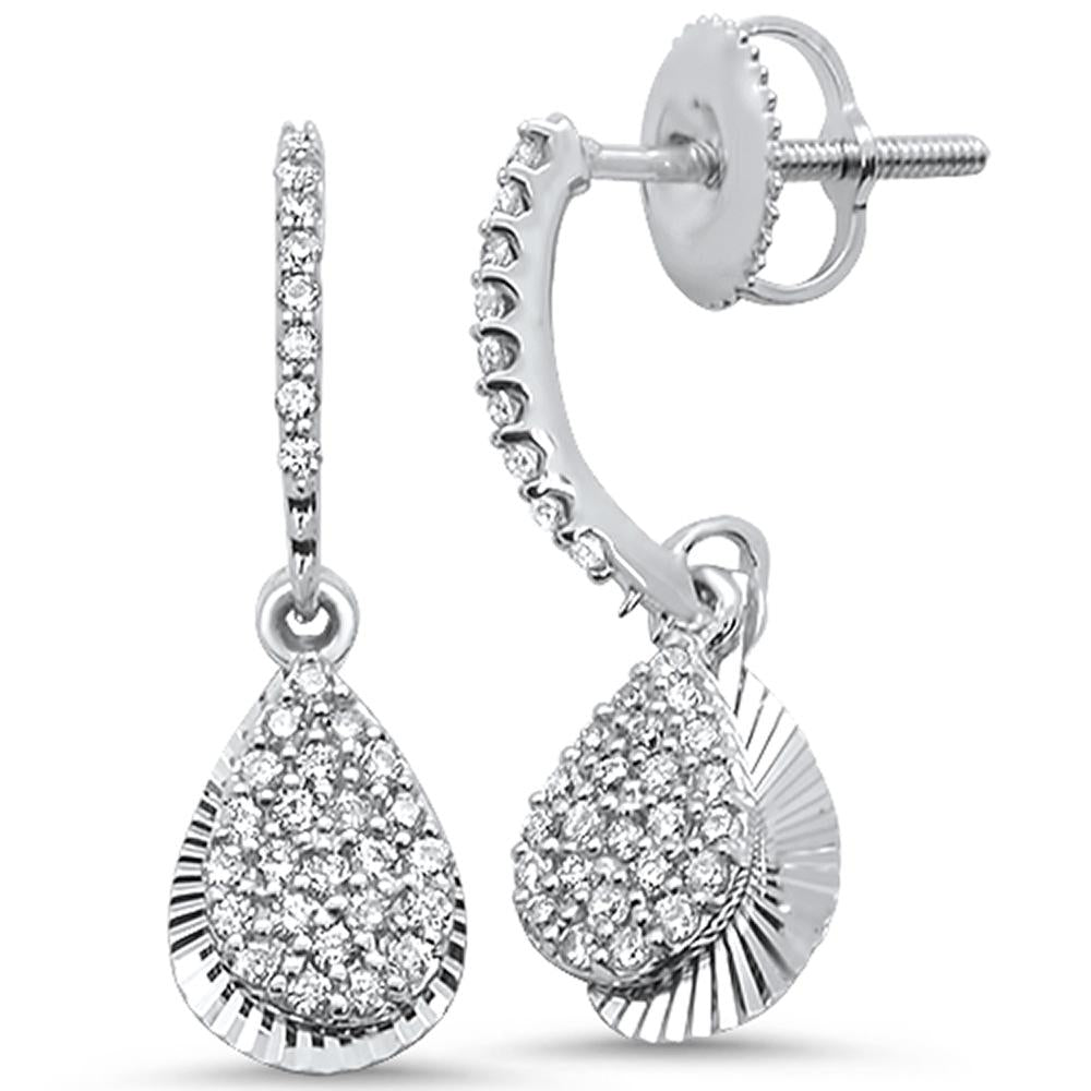 .29ct 14k White Gold Drop Dangle Studs DIAMOND Earrings