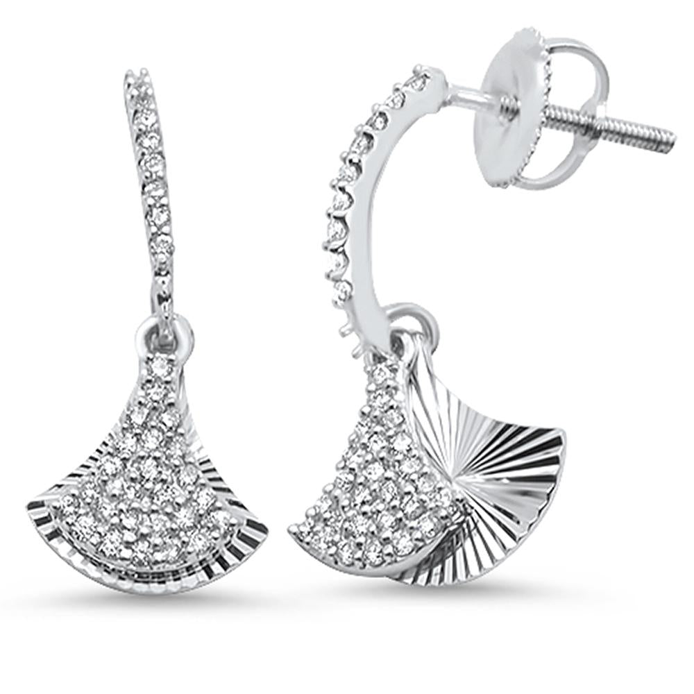 .28ct 14k White Gold Drop Dangle STUDs Diamond EARRINGS