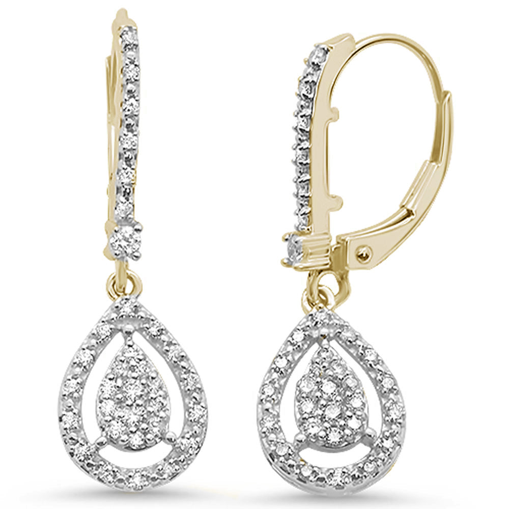 ''SPECIAL!.39ct 14k Yellow GOLD Pear Tear Drop Dangle Diamond Earrings''