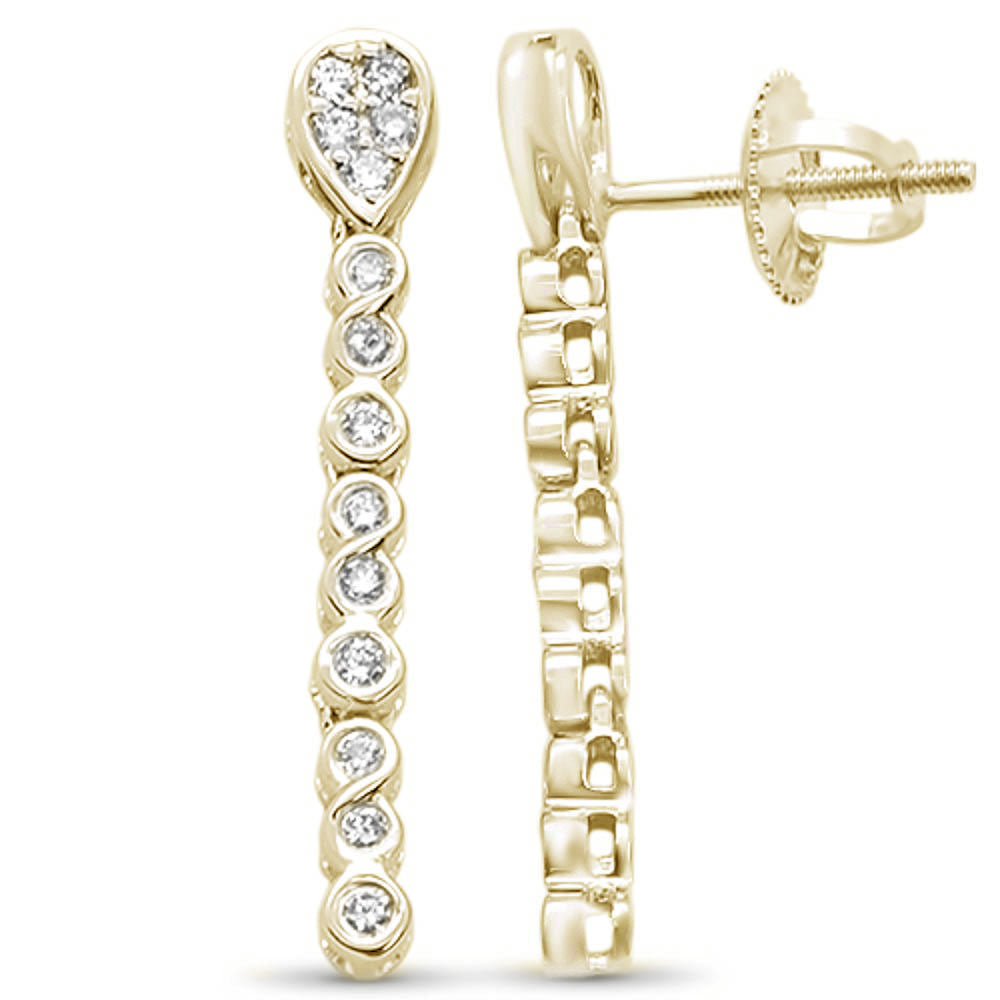 ''SPECIAL! .27ct 14k Yellow GOLD Infinity Drop Dangle Diamond Earrings''