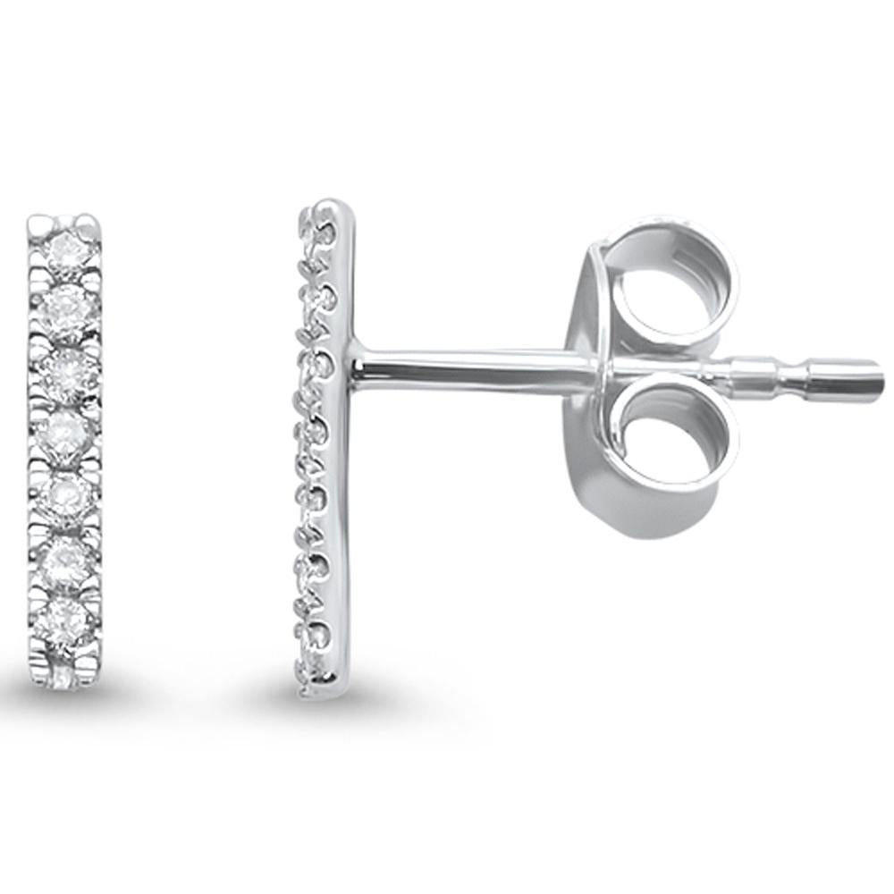 .11ct 14kt White Gold Diamond Line Modern EARRINGS