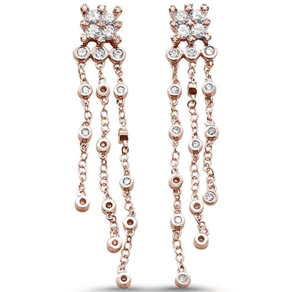 ''SPECIAL!.65cts 14k Rose Gold Diamond Drop DANGLE Chandelier Earrings''