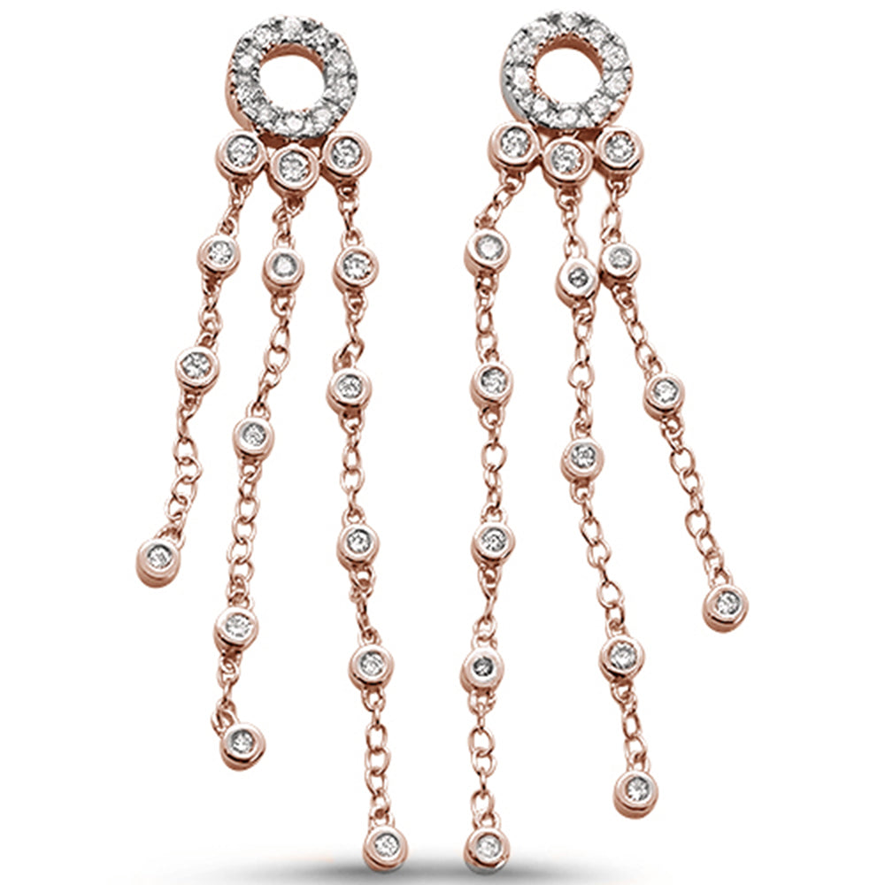 .40cts 14k Rose Gold Diamond Drop DANGLE Chandelier Earrings