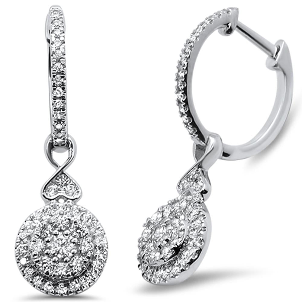 ''SPECIAL!.62ct 14k White Gold DIAMOND Drop Dangle Earrings''