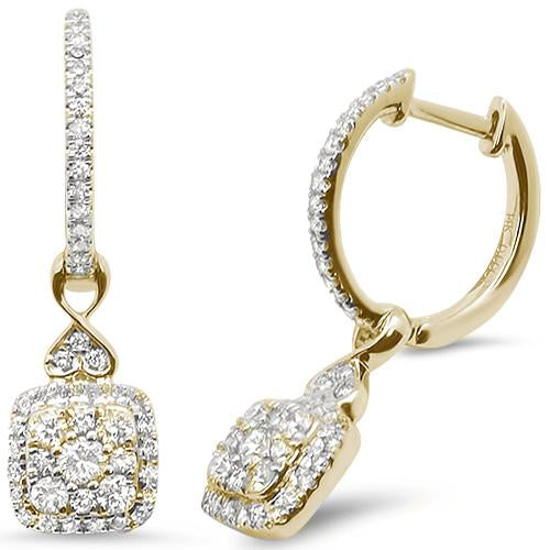 ''SPECIAL! .61ct 14k Yellow Gold Drop Dangle Hoop Diamond EARRINGS''